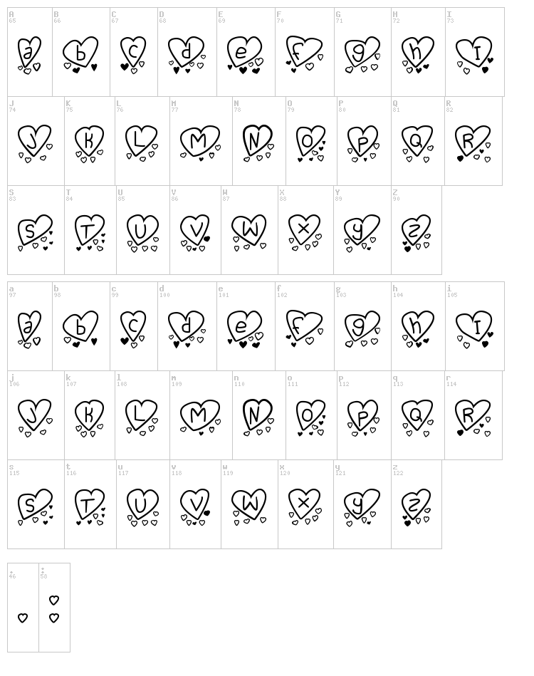 Love you too TFB font map